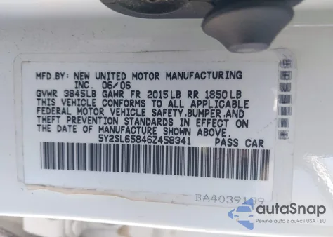 2006 Pontiac Vibe from USA, damaged, VIN 5Y2SL65846Z458341